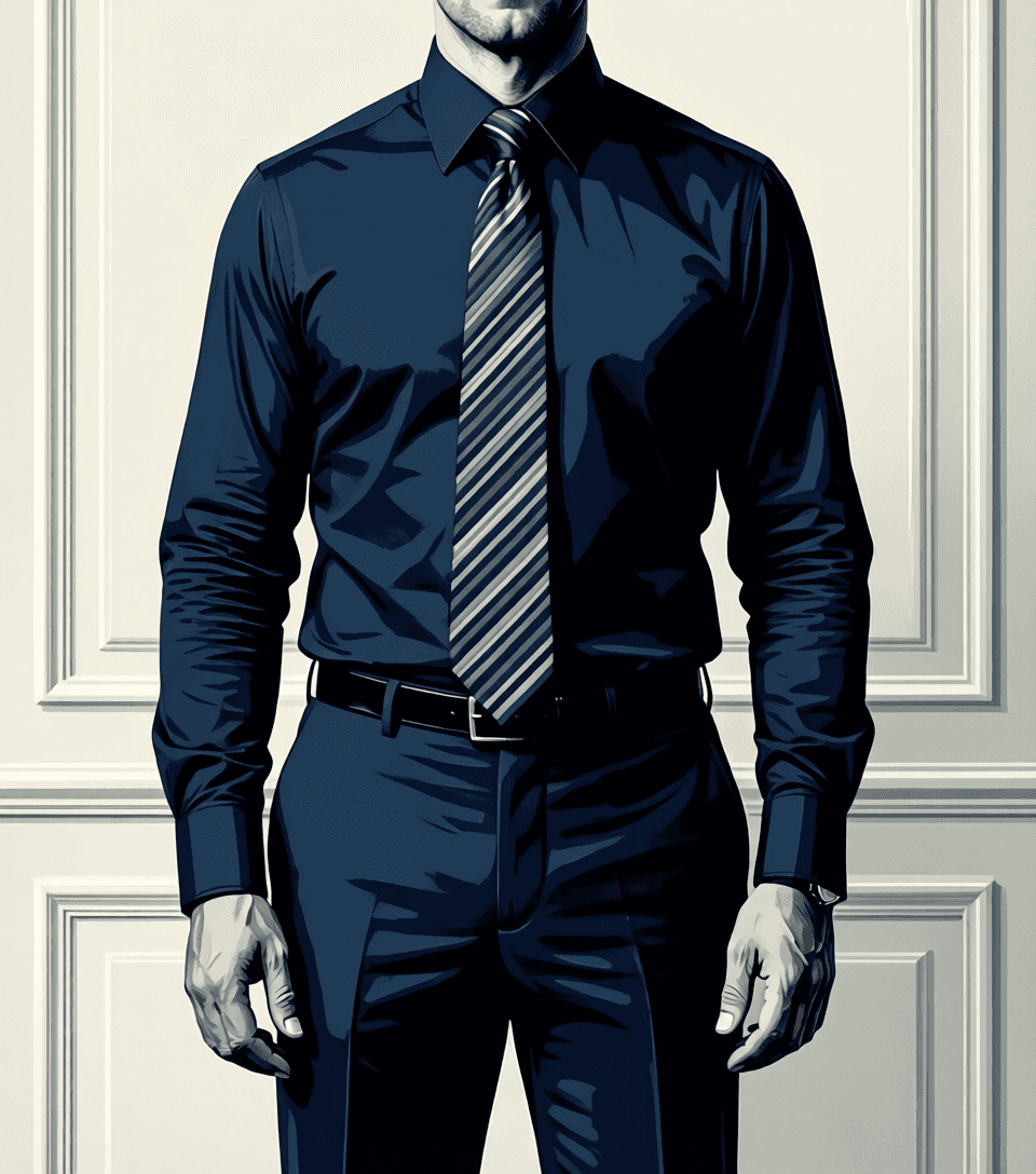 Vertical athletic portrait of a muscular adult man standing facing forward with hands relaxed at